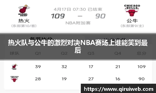 热火队与公牛的激烈对决NBA赛场上谁能笑到最后